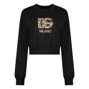 Katoenen sweatshirt met logo detail Dolce & Gabbana , Black , Dames