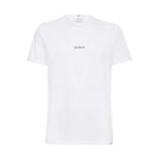 Contrasterend Logo Katoenen T-shirt Les Deux , White , Heren