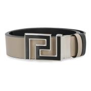 Omkeerbare leren Riem Versace , Beige , Heren