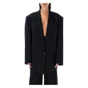 Oversized Glen Zwarte Blazer The Attico , Black , Dames