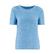 Gebreide T-shirt met Kristallen Ermanno Scervino , Blue , Dames