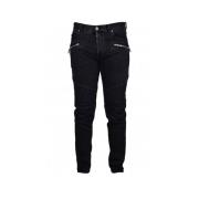Zwarte Gewassen Skinny Jeans met Yokes Balmain , Black , Heren