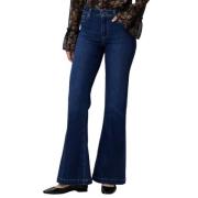 Vintage-geïnspireerde High-rise Flare Jeans Paige , Blue , Dames