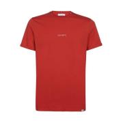 Katoenen Crew-Neck T-Shirt Les Deux , Red , Heren