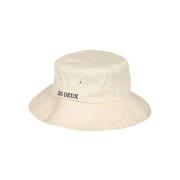 Bucket Hat met Contrasterend Kleurlogo Les Deux , Beige , Heren