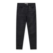 Coole Cropped Zwarte Jeans met Ruwe Randen MOS Mosh , Black , Dames