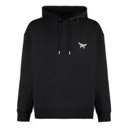 Katoenen hoodie met geribbelde boorden MCM , Black , Heren