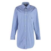 Gestreept katoenen shirt met afgeronde zoom Etro , Blue , Dames