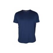 Navyblauw Katoenen en Zijden T-Shirt Loro Piana , Blue , Heren