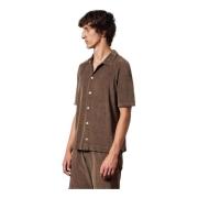 Terry Cotton Polo Shirt Massimo Alba , Brown , Heren