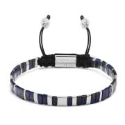 Gemarmerd Blauw en Zilveren Armband Nialaya , Gray , Heren