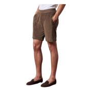 Italiaans Vervaardigde Jogging Shorts Massimo Alba , Brown , Heren