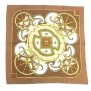 Pre-owned Silk scarves Hermès Vintage , Brown , Dames