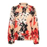 Blouse met smockdetail en bloemenprint InWear , Multicolor , Dames