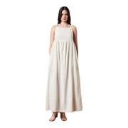 Gestreepte jurk met empire taille Massimo Alba , White , Dames