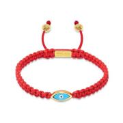 Men's Red String Bracelet with Gold Evil Eye Nialaya , Red , Heren