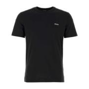 Zwarte katoenen T-shirt Z Zegna , Black , Heren