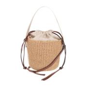 Kleine houten emmertas Chloé , Beige , Dames