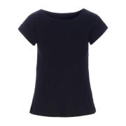 Globe Rib T-Shirt Top Zwart Bitte Kai Rand , Black , Dames