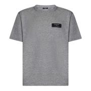 Grijze Organische Katoenen Crewneck T-Shirt Balmain , Gray , Heren