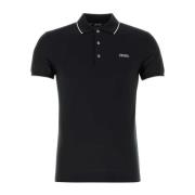 Zwart Stretch Piquet Polo Shirt Z Zegna , Black , Heren
