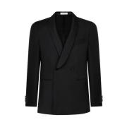 Zwarte Virgin Wool Milano Tuxedo Jas Boglioli , Black , Dames