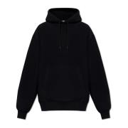 Hoodie met logo-patch Burberry , Black , Heren