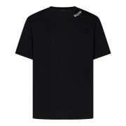 Zwarte biologisch katoenen T-shirt met geborduurd logo Balmain , Black...