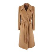 Kameel Molly Lange Jas met Riem Tagliatore , Beige , Dames