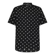 Zwart kort mouwloos shirt met sterrenprint Balmain , Black , Heren