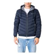 Blauwe Hoodie met Ritssluiting Armani Exchange , Blue , Heren