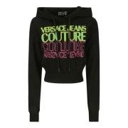 Hoodie met Ritssluiting Versace Jeans Couture , Black , Dames