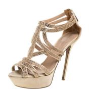 Pre-owned Satin sandals Sergio Rossi Pre-owned , Beige , Dames
