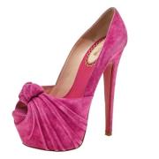 Pre-owned Suede sandals Christian Louboutin Pre-owned , Pink , Dames