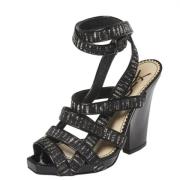Pre-owned Leather sandals Yves Saint Laurent Vintage , Black , Dames