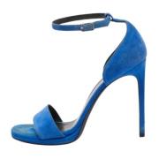 Pre-owned Suede sandals Yves Saint Laurent Vintage , Blue , Dames