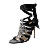 Pre-owned Leather sandals Jimmy Choo Pre-owned , Black , Dames