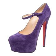 Pre-owned Suede heels Christian Louboutin Pre-owned , Purple , Dames