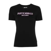 Stijlvol Logo T-Shirt voor Vrouwen Just Cavalli , Black , Dames