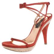 Pre-owned Suede sandals Sergio Rossi Pre-owned , Red , Dames