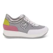Multicolor en Grijze Leren Sneakers voor Dames Rucoline , Gray , Dames