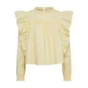 CottonCC Frill Blouse Co'Couture , Yellow , Dames