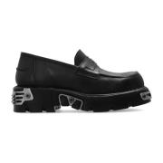 Zwarte Platform Loafers met Ingeprint Logo Vetements , Black , Heren