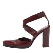Pre-owned Leather heels Sergio Rossi Pre-owned , Red , Dames