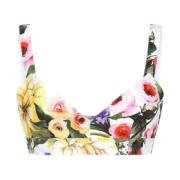 MultiColour V-Hals Mouwloze Shirt Dolce & Gabbana , Multicolor , Dames