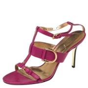Pre-owned Leather sandals Dolce & Gabbana Pre-owned , Pink , Dames