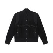 Zwarte Jas met Geborduurd Logo Givenchy , Black , Heren