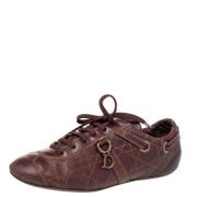 Pre-owned Leather sneakers Dior Vintage , Brown , Dames