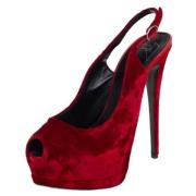 Pre-owned Velvet sandals Giuseppe Zanotti Pre-owned , Red , Dames