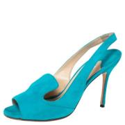 Pre-owned Suede sandals Manolo Blahnik Pre-owned , Blue , Dames